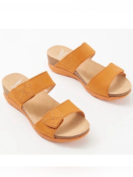 Dansko Shoes - Dansko Maddy Milled Nubuck Cork Wedge Sandals Orange Size 40 EU - 9.5/10 US